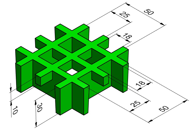 Caillebotis PRV Maille 25x25 (vide 18x18 ) Hauteur 30 mm.